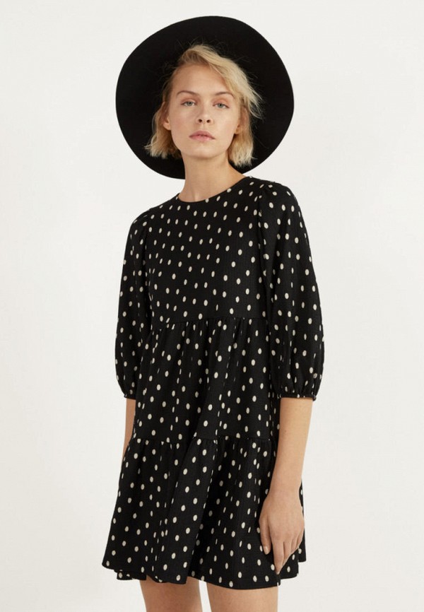 Платье Bershka, цвет: черный, IX001XW00HRN — купить в интернет-магазине  Lamoda