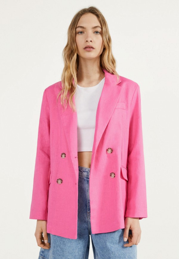 Pink blazer bershka hot sale