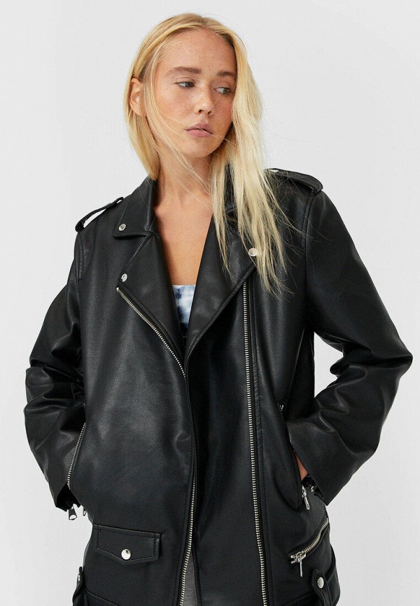 Stradivarius Куртка кожаная - фото 4