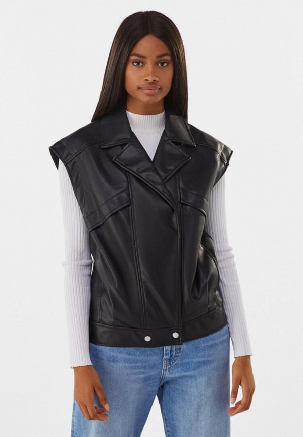 Bershka Жилет кожаный - фото 1