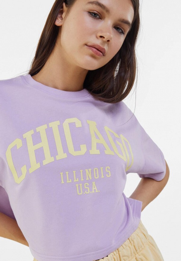 Футболка Bershka, цвет: фиолетовый, IX001XW00UY0 — купить в интернет ...