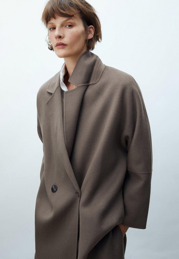 Пальто Massimo Dutti, цвет: коричневый, IX001XW012GZ — купить в  интернет-магазине Lamoda