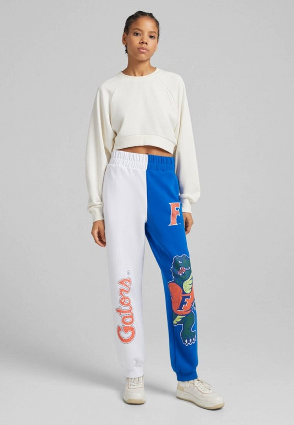 Брюки спортивные Bershka, цвет: синий 