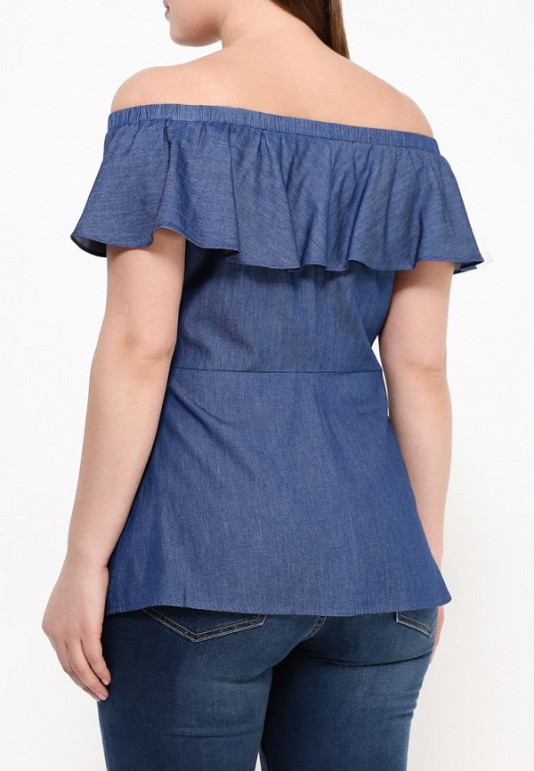 Just Joan Блуза - RUFFLE BARDOT TOP IN DENIM - фото 4