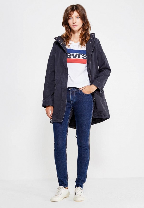 Парка Levi's® CHIARA FISHTAIL PARKA, цвет: синий, LE306EWULV56 — купить в  интернет-магазине Lamoda