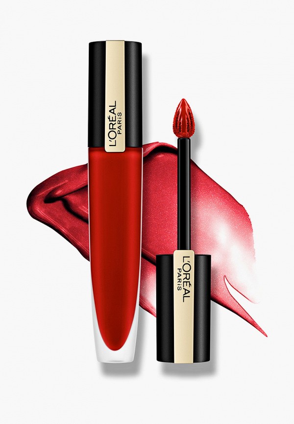 L'Oreal Paris Помада - жидкая матовая Rouge Signature, с металлическим эффектом, оттенок 203, "Я восхищаю", красный, 7 мл - фото 2