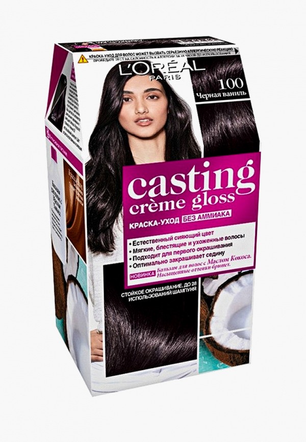 L'Oreal Paris Краска для волос "Casting Creme Gloss" без аммиака, оттенок 100, Черная ваниль