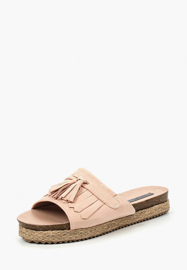 Lost Ink Сабо - NANCY JUTE WRAP FRINGED FLAT SANDAL NUDE - фото 1
