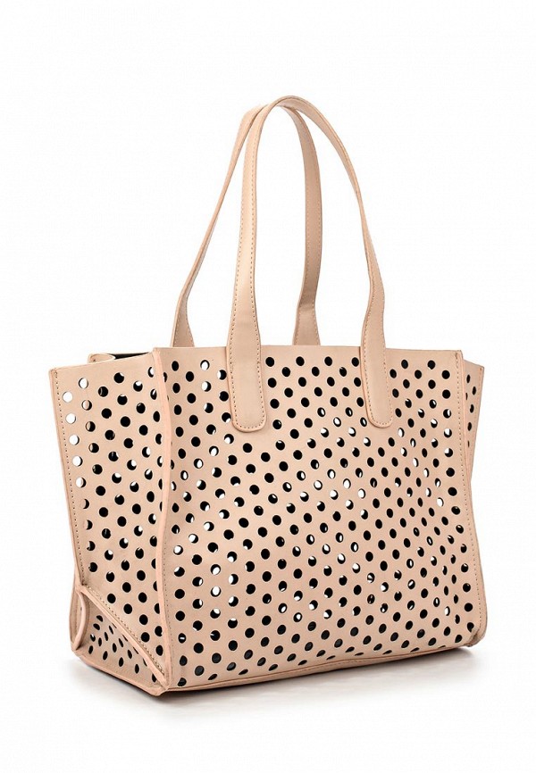 Lost Ink Сумка - HIVA PERFORATED SHOPPER NUDE & BLACK - фото 3