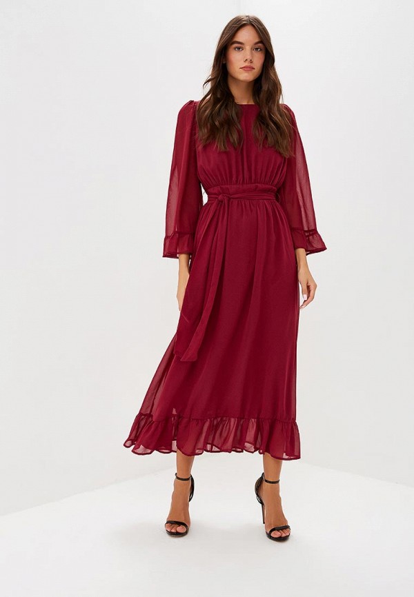 Lost Ink RUFFLE HEM & SLEEVE MAXI DRESS, : ,  LO019EWCCQI1    - Lamoda