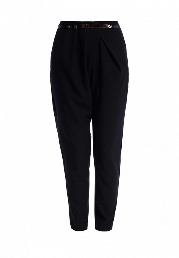 Lost Ink Брюки - GOLD BELT DRAPE TROUSERS IN BLACK - фото 1