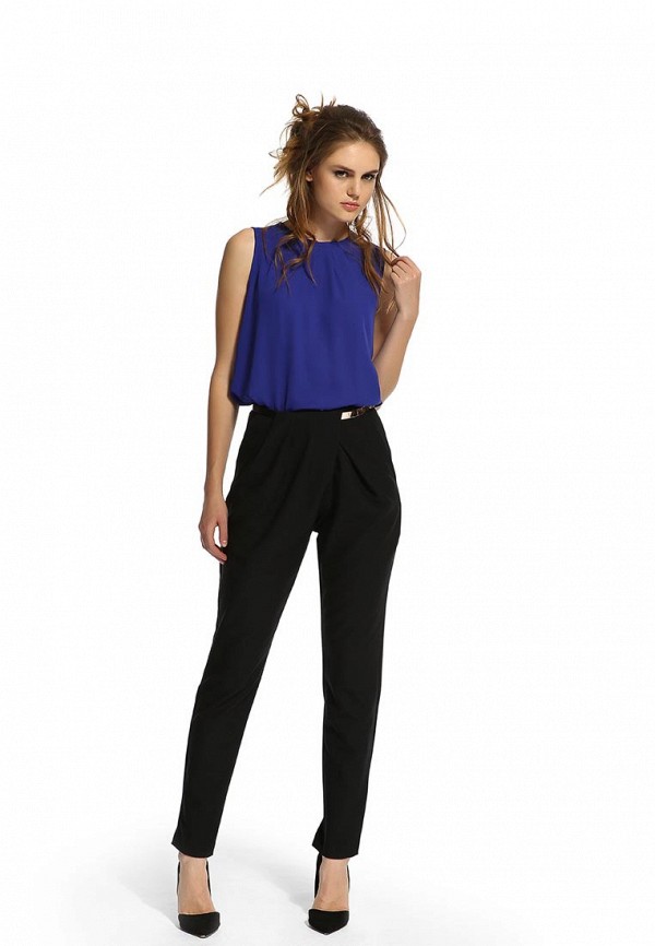 Lost Ink Брюки - GOLD BELT DRAPE TROUSERS IN BLACK - фото 3