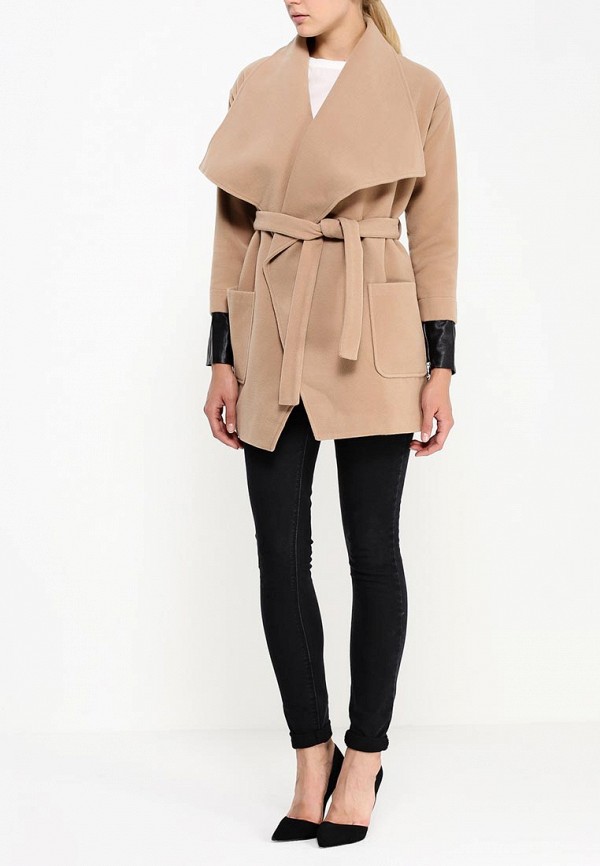 Lost Ink Пальто - PU SLEEVE WOOL WRAP - фото 4