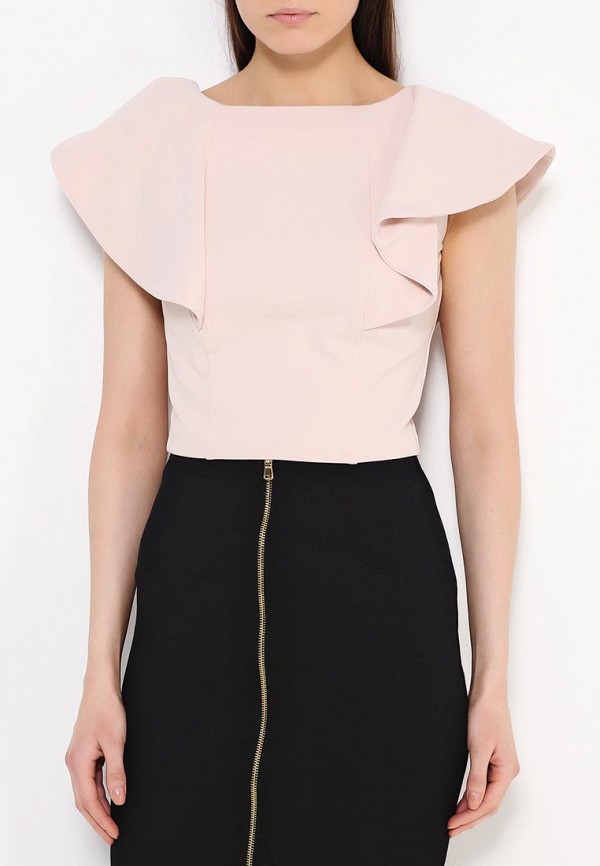 Lost Ink Топ - RUFFLE SLEEVE LONGER CROP - фото 3