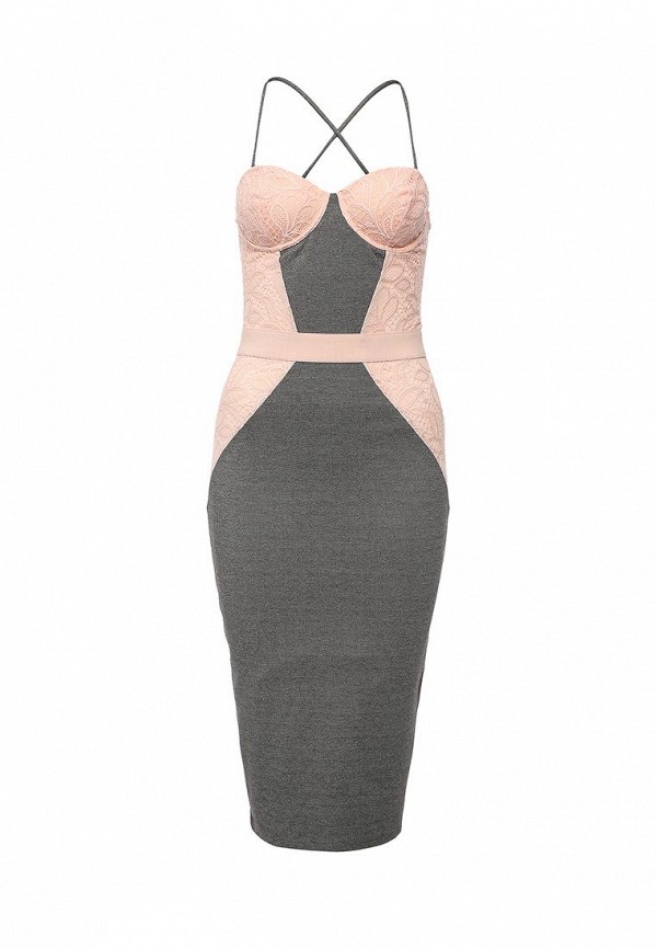 Lost Ink Платье - WILLOW GREY/NUDE BUSTCUP BODYCON - фото 1