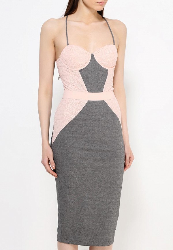 Lost Ink Платье - WILLOW GREY/NUDE BUSTCUP BODYCON - фото 3