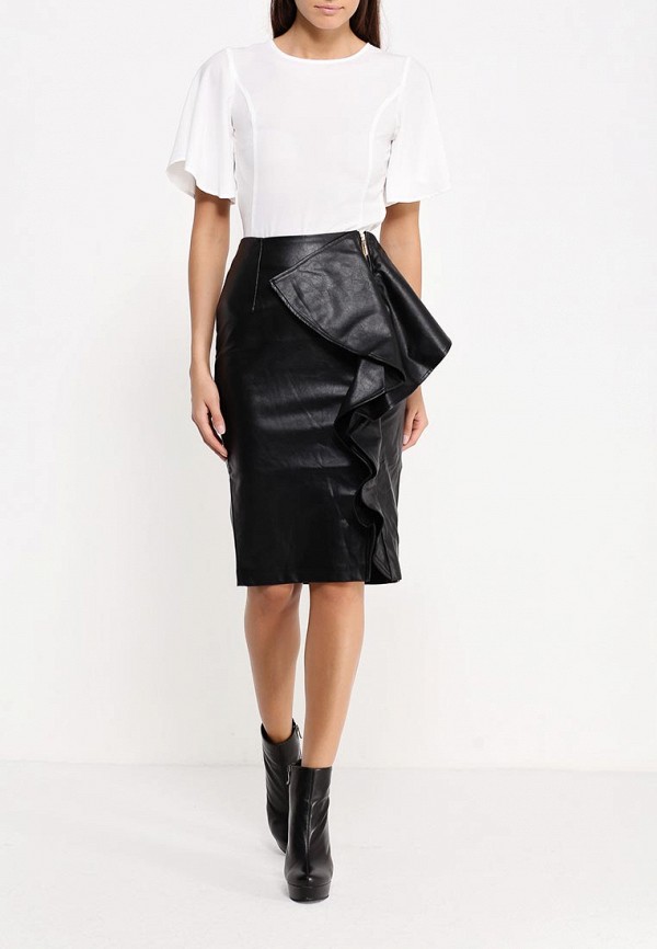 Lost Ink Юбка - PU FRILL PENCIL - фото 2