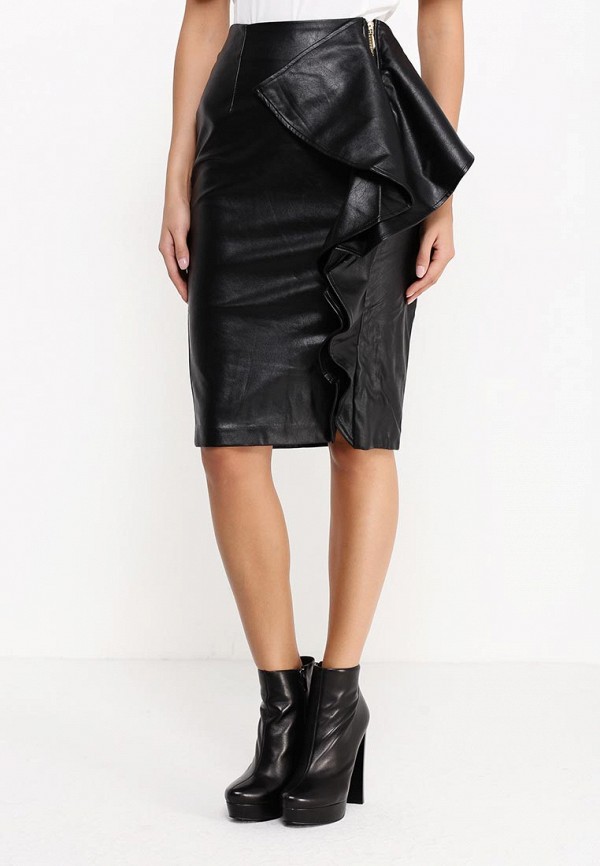 Lost Ink Юбка - PU FRILL PENCIL - фото 3
