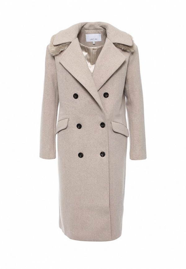 Lost Ink Пальто - WOOL UNDER COLLAR COAT - фото 1
