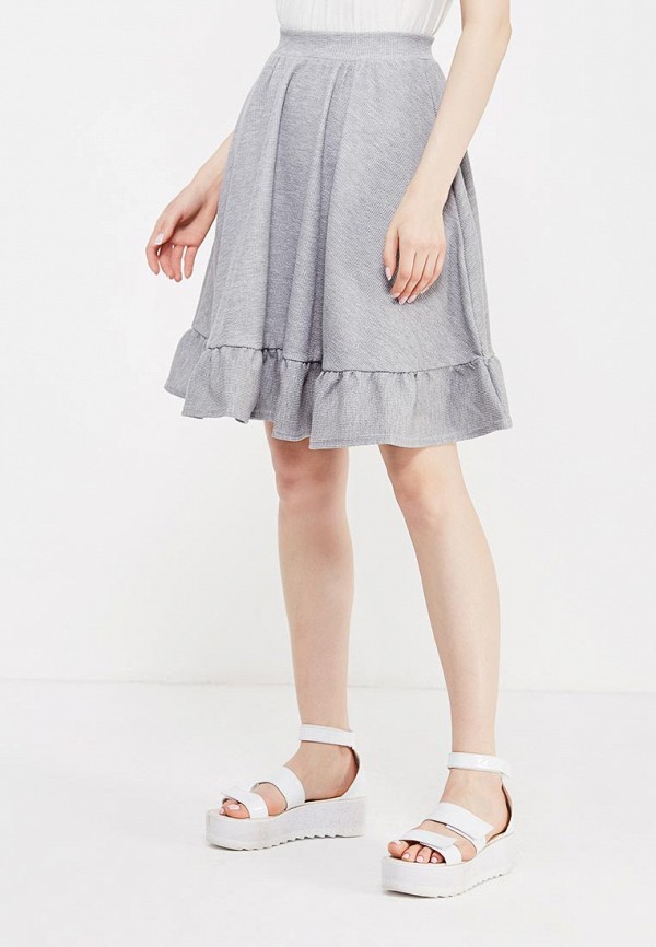 Lost Ink Юбка - MIDI SKIRT WITH FRILL HEM IN RIB - фото 1