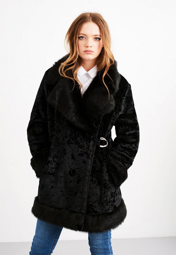 Lost Ink Шуба - VELVET SHEARLING D-RING COAT - фото 1