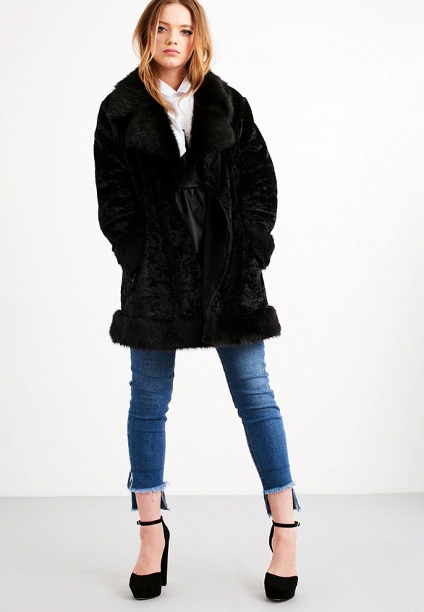 Lost Ink Шуба - VELVET SHEARLING D-RING COAT - фото 2
