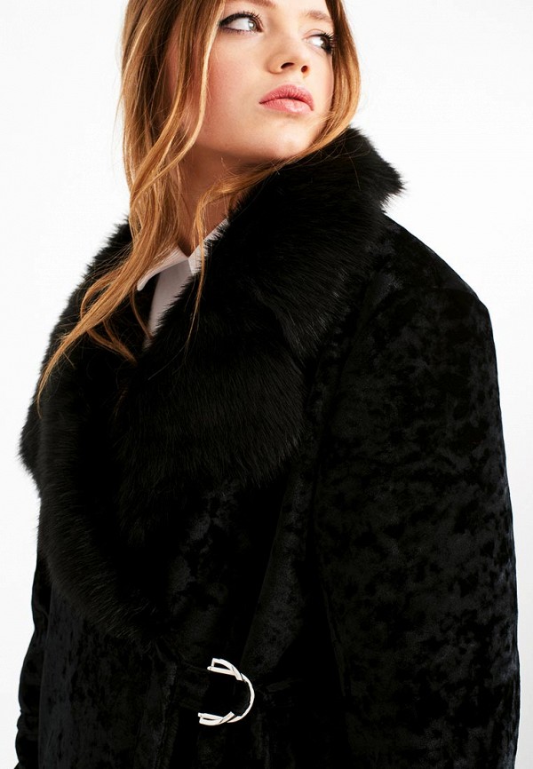 Lost Ink Шуба - VELVET SHEARLING D-RING COAT - фото 4
