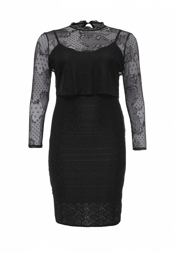 Lost Ink Curve Платье - DOUBLE LAYER LACE BODYCON DRESS - фото 1