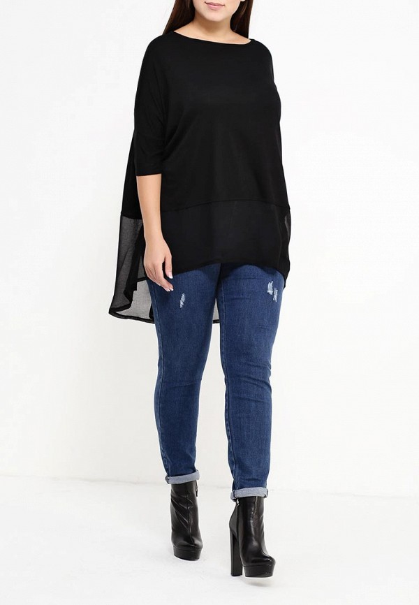 Lost Ink Curve Туника - DIP BACK TOP WITH OVERLAY - фото 2