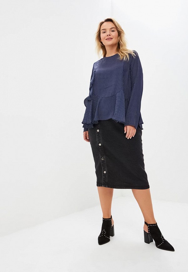 Lost Ink Plus Юбка джинсовая - DENIM PENCIL SKIRT WITH CURVED SEAM - фото 2
