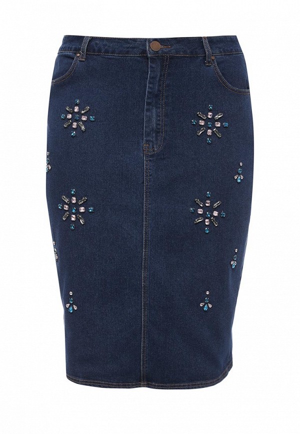 Lost Ink Plus DENIM PENCIL SKIRT WITH EMBELLISHMENT LO035EWQLE91 Lamoda