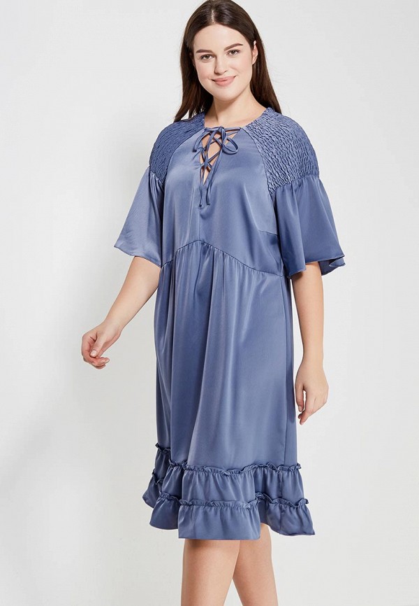 Lost Ink Plus Платье - FIT & FLARE DRESS WITH SHIRRING & FRILLS - фото 1