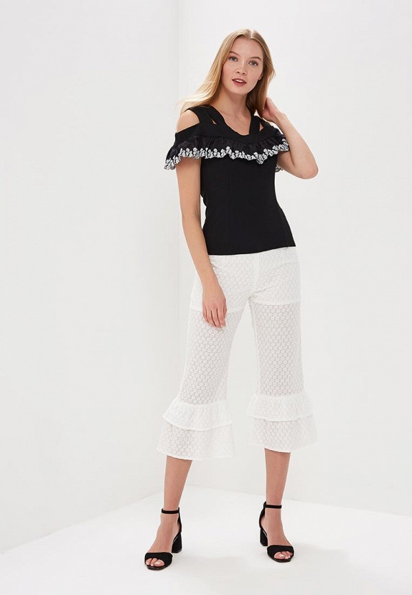 Lost Ink Petite Бриджи - BRODERIE WIDE LEG - фото 2