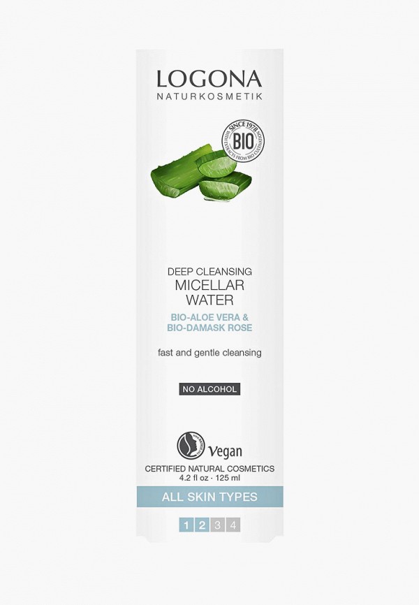 Logona Мицеллярная вода - для глубокого очищения кожи с Био-Алоэ и Био-Дамасской Розой, 125 мл - фото 1