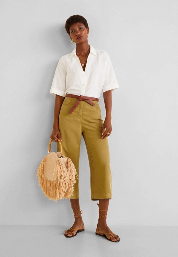 Брюки Mango FLORENCE, цвет хаки, MA002EWFMOU3 — купить в интернет