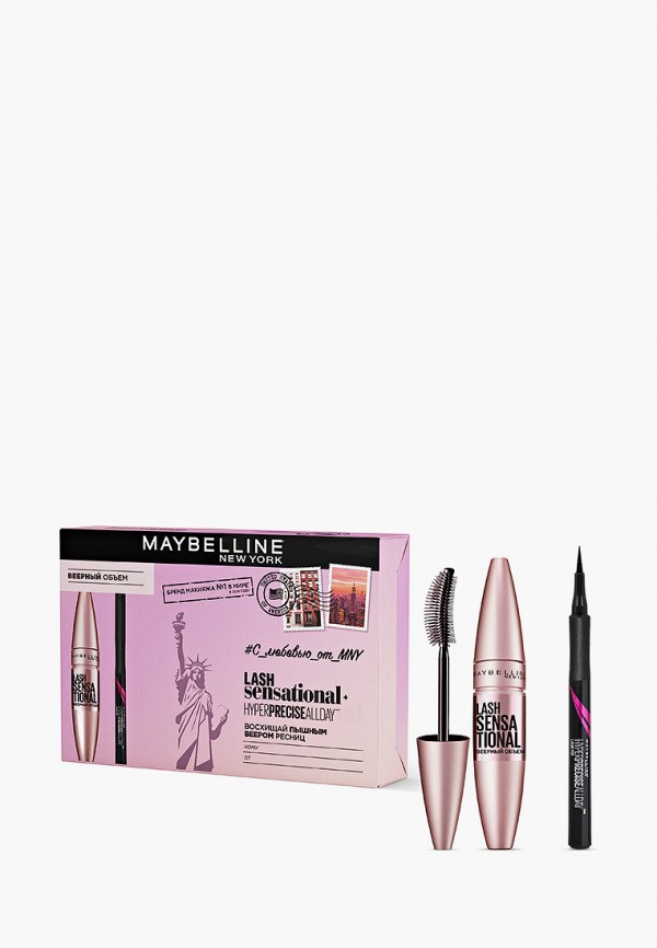 Maybelline New York Набор для макияжа глаз - тушь для ресниц Lash Sensational, лайнер для глаз Hyper Precise - фото 2