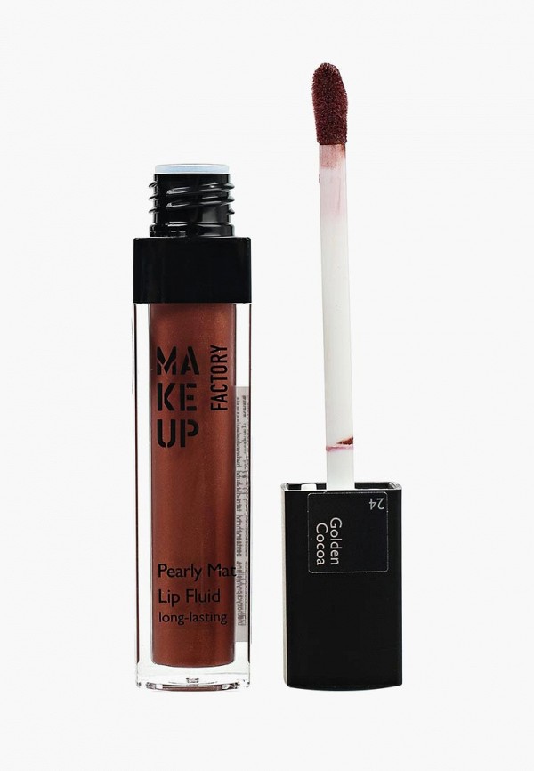 Make Up Factory Блеск для губ - Перламутровый матовый устойчивый Pearly Mat Lip Fluid, т.24 какао с золотом - фото 1