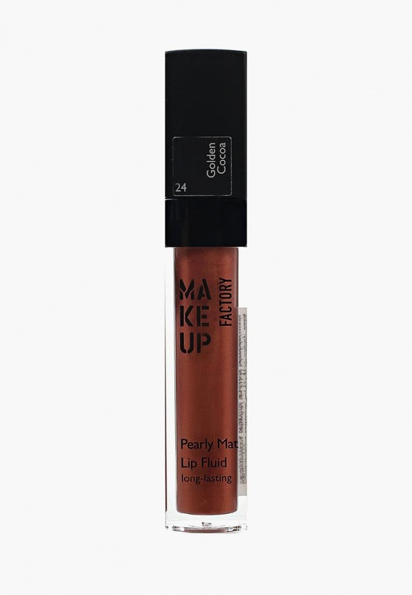 Make Up Factory Блеск для губ - Перламутровый матовый устойчивый Pearly Mat Lip Fluid, т.24 какао с золотом - фото 2