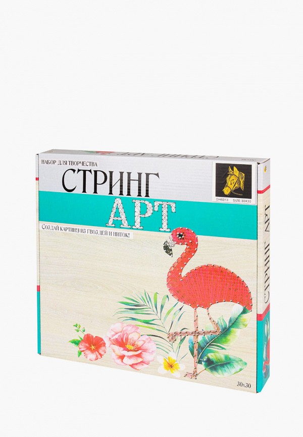 Рыжий Кот Набор для творчества - СТРИНГ АРТ, "Золотистая лошадь", 30*30 см - фото 1