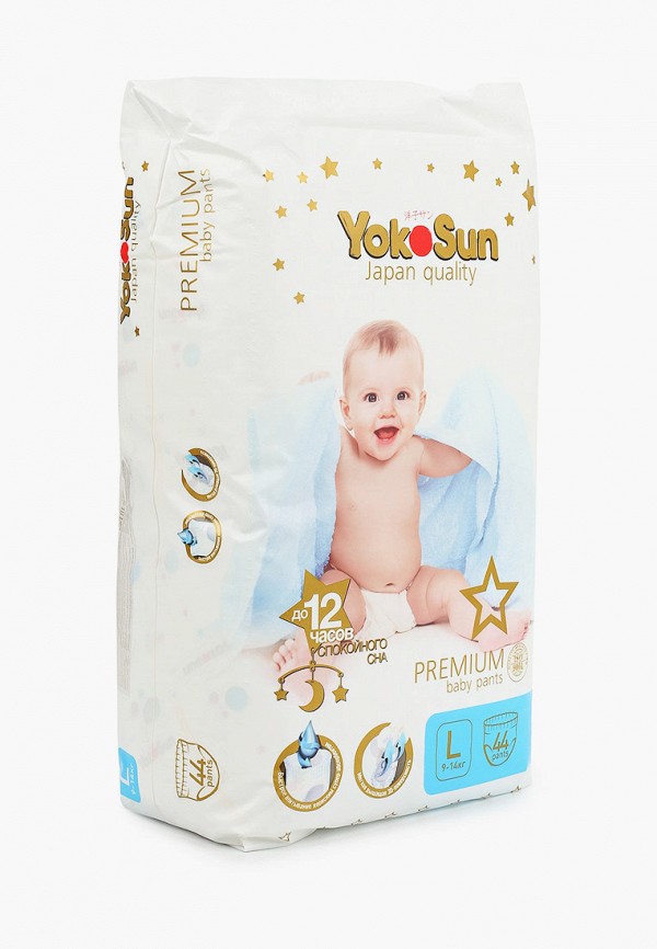 Подгузники-трусики Yokosun Premium L (9-14 кг), 44 шт., цвет: белый ...