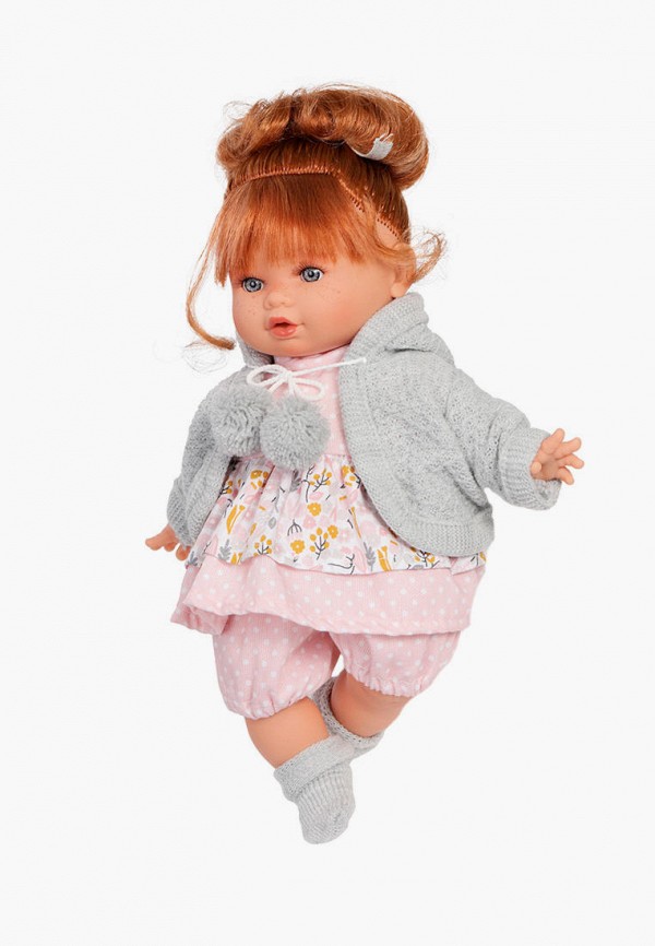 Munecas Dolls Antonio Juan Кукла - озвученная Ава в сером, 30 см, плачет, мягконабивная - фото 3