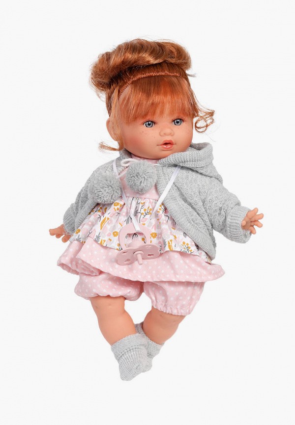 Munecas Dolls Antonio Juan Кукла - озвученная Ава в сером, 30 см, плачет, мягконабивная - фото 4