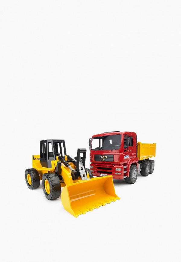 Bruder Игрушка - Самосвал MAN с бульдозером FR 130 Брудер, 02-752 - фото 1