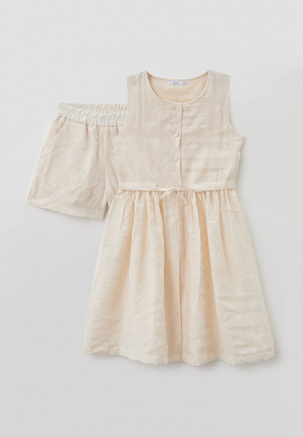 Платье и шорты N&K Kids - цвет: бежевый, коллекция: лето.