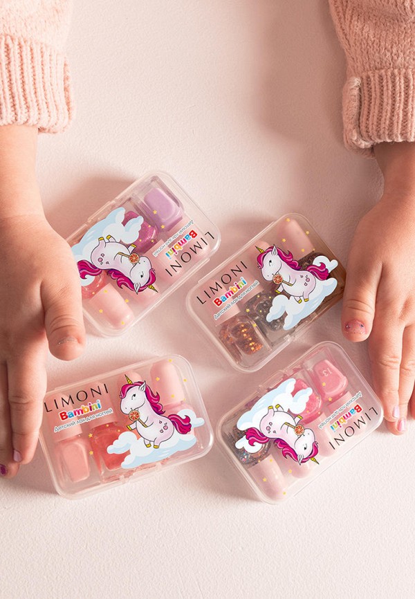 Limoni Набор лаков для ногтей - на водной основе, нюдовые и глиттерные - фото 4