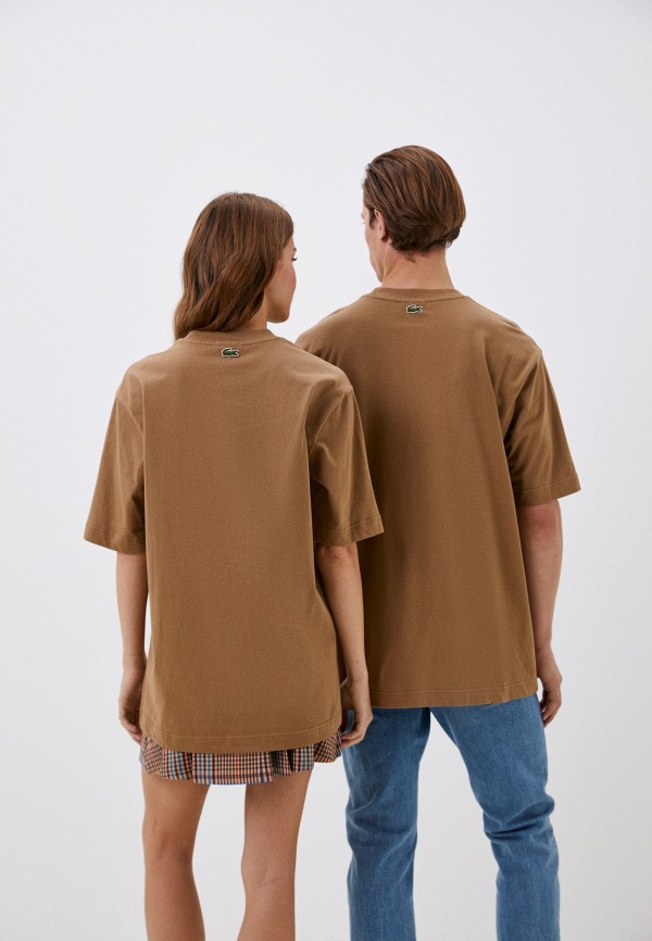 Футболка Lacoste Loose Fit, цвет: коричневый, MP002XM0B3HC — купить в ...