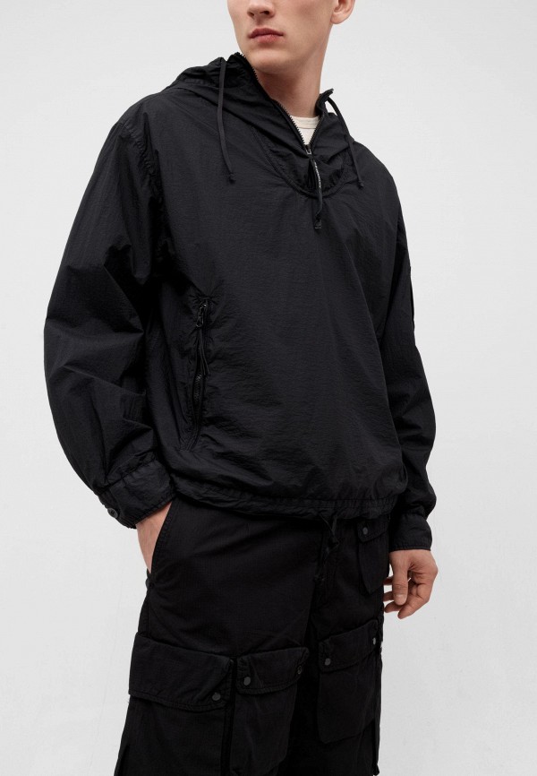 C.P. Company Ветровка - taylon l half zipped hooded overshirt black - фото 2