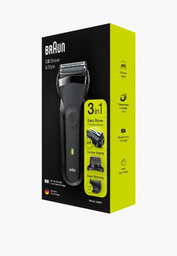 Braun Электробритва - Series 3 Shave&Style 300bt + насадка-триммер и 5 гребней - фото 2