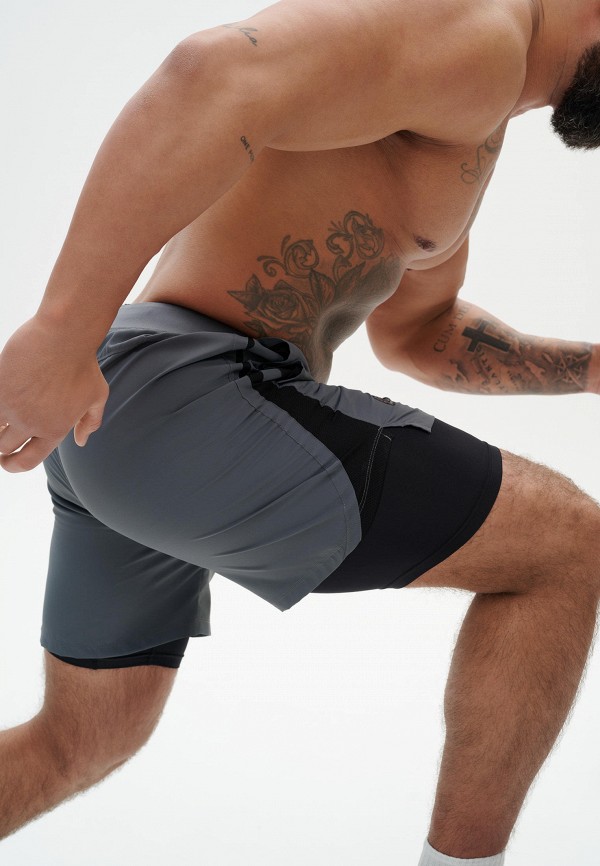 Rank Шорты спортивные - Man, 2 in 1 Shorts, Graphite - фото 4