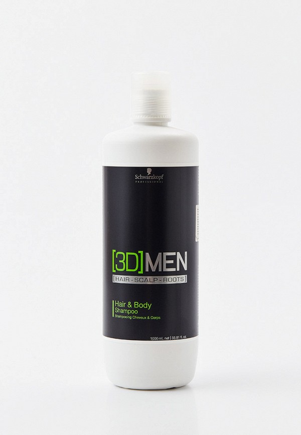 Schwarzkopf Professional Шампунь - для волос и тела [3D]MEN, 1000 мл - фото 1